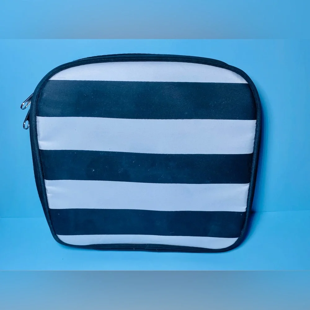 Makeup Bag‎ Cosmetic Case Travel Purse Black White Stripes